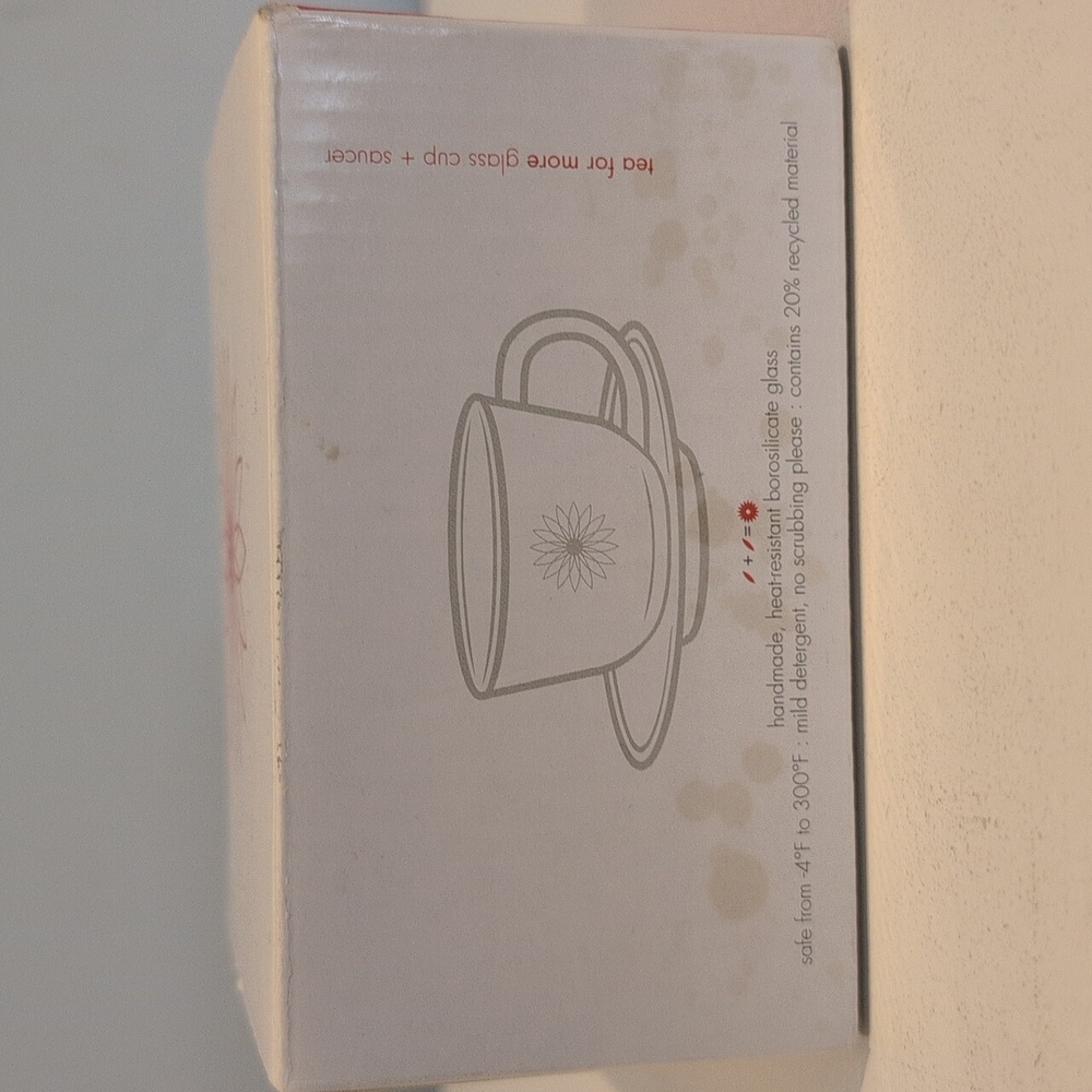 Teaposy 6 Ounce Glass Tea Cup And Saucer New With Original Box 2006 Edition. - Picture 12 of 16